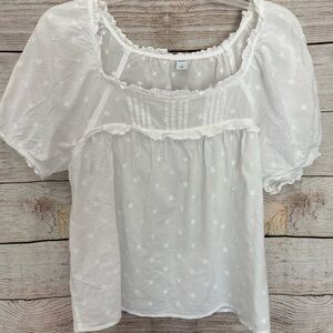 Old Navy White Embroidered Women's Top